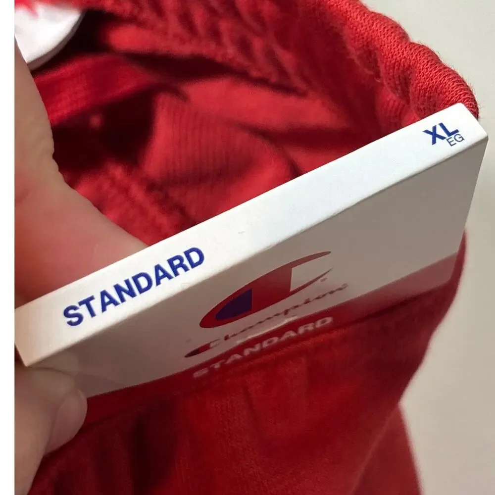 Champion NWT Size XL Women's Red Pull-On Elastic Waist Shorts Motif Taping